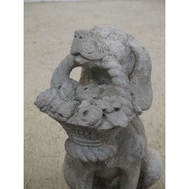 1900d Antique Cement Dog W. Basket Garden Statues A Pair Chairish