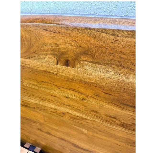 Organic Live Edge Slab Headboard Queen Platform Bed For Sale - Image 9 of 16