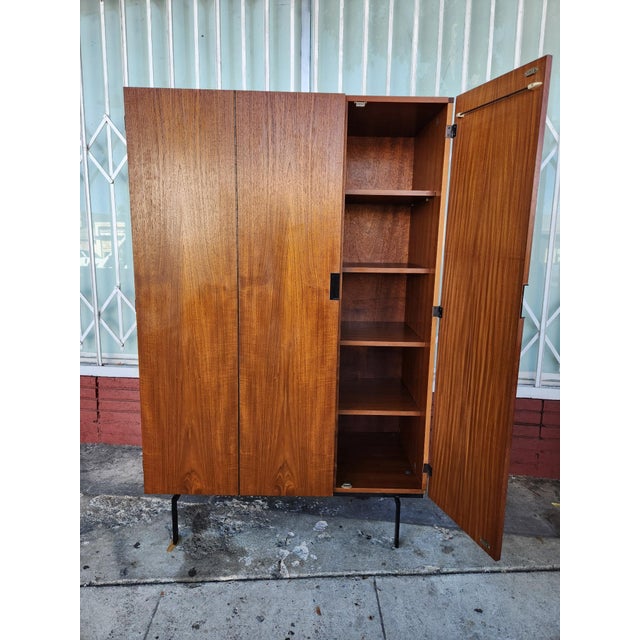 Mid-Century Modern Mid Century Modern Teak Armoire For Sale - Image 3 of 11