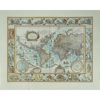 Colored Planisphere by Willem Janszoon Blaeu For Sale