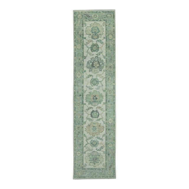 Turkish Oushak Rug 2'8" x 10'3" #19338 For Sale