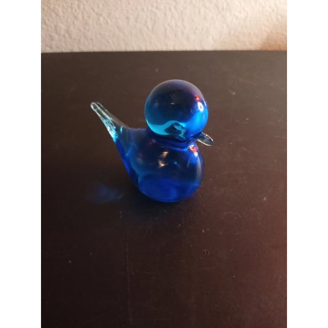 These are GORGEOUS 3" Blue Art Glass Birds Set of 2. These are unmarked, not the Blue Bird of Happiness but they are...