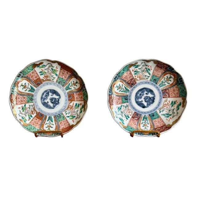 Antique Japanese Imari Plates, 1900s, Set of 2 For Sale