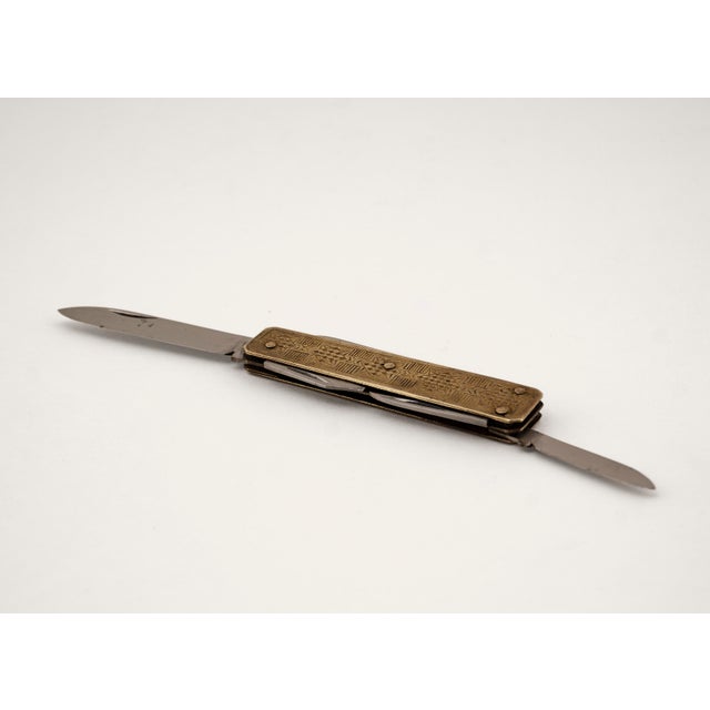 Vintage Art Nouveau Mens Brass Pocket Multi-Tool, 1950s For Sale - Image 9 of 18