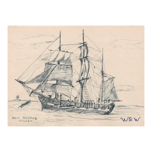 1943 William Wood New Bedford Whaler Drawing