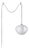 Bloom Swag Lamp, Weathered Brass Steel, Sphere White Satin Shade, Dimmable For Sale