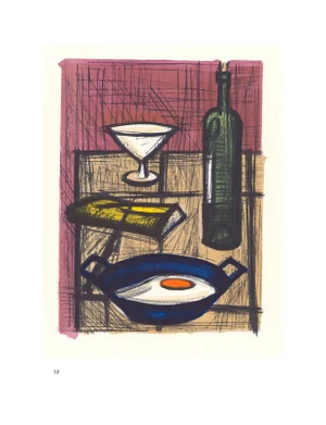1967 Lithograph #12 "Still-Life With a Fried Egg" by Bernard Buffet