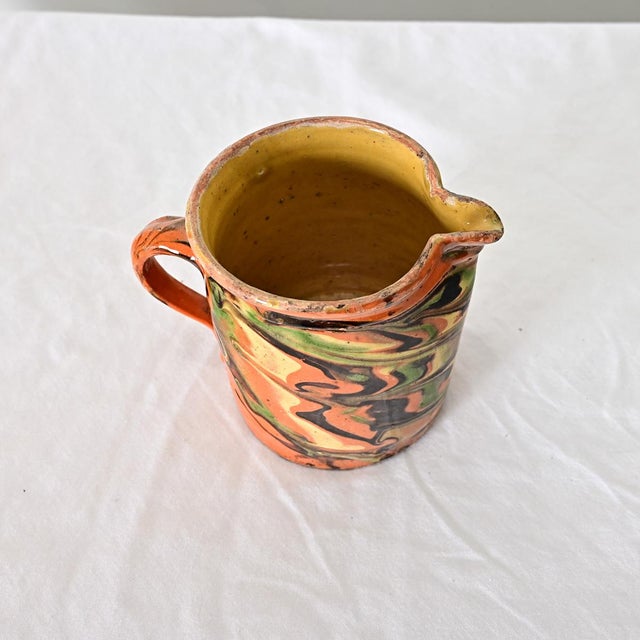 19th Century Marbled Glazed Pitcher For Sale - Image 4 of 6