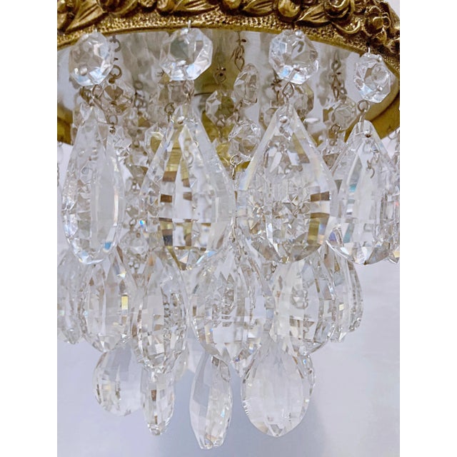 Antique Italian Bronze Upside Down Layered Chandelier For Sale - Image 4 of 8