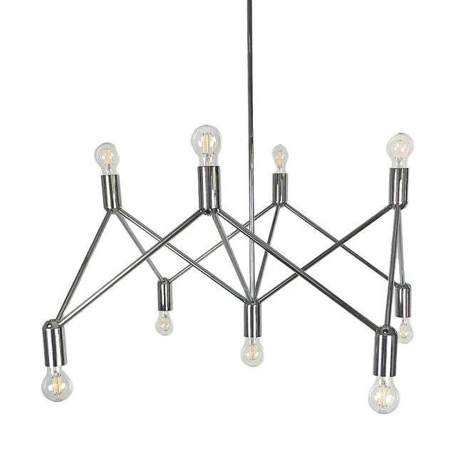 German Chandelier Light Structure with 9 Burning Points from Kinkeldey, 1960s For Sale