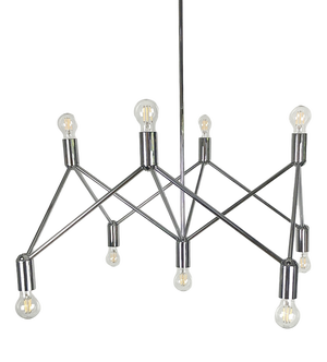 German Chandelier Light Structure with 9 Burning Points from Kinkeldey, 1960s