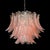 Modernist Hand-Blown Smoked Rose Murano Glass 3-Tier Reeded Feather Chandelier For Sale - Image 14 of 18