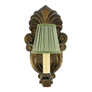 Swedish Carved Wood Wall Sconce by Matts in Taserud, Folk Art For Sale