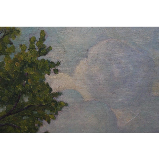 Mid 20th Century H. Mentzel "Idyllic Pastel Landscape" Realist Oil Painting For Sale - Image 5 of 7