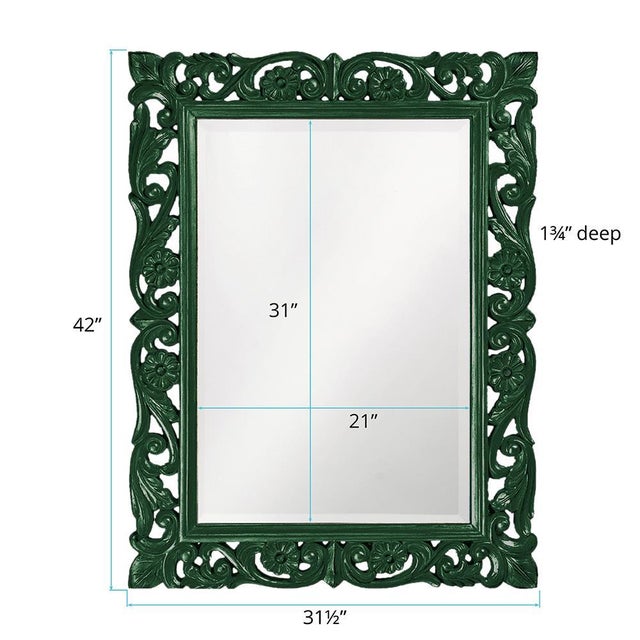 Traditional Chateau Mirror - Glossy Hunter Green For Sale - Image 3 of 4