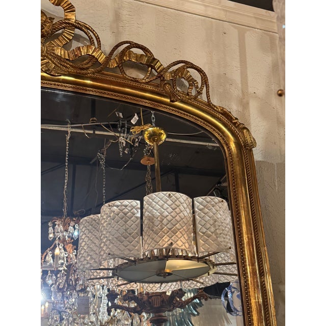 19th Century 19th C. French Louis XV Giltwood Mirror For Sale - Image 5 of 8