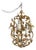 Vintage 1960s Italian Mid Century Hollywood Regency Six Light Gilt Floral Chandelier For Sale