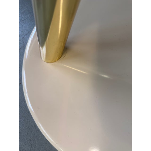 1980s Vintage Pair of Casprini Italian Postmodern Side Tables in Brass, Grey Glass and Lacquer For Sale - Image 5 of 12