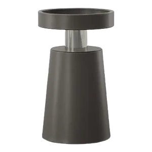 Juno Leather Accent Table, Charcoal