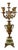 Antique French Brass and Marble 5-Arm Candelabra For Sale