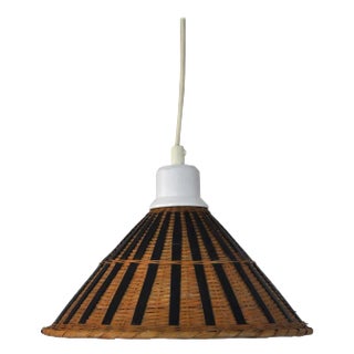 Vintage Scandinavian Rattan Pendant, 1960s For Sale