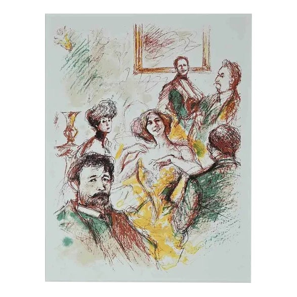 Life in the Village, Drawing, Early 20th-Century For Sale