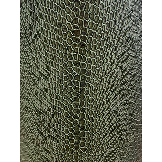 1960s Faux Green Lizard Skin Umbrella Stand For Sale - Image 5 of 13