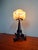 Art Deco Wrought Iron Table Lamp with Opaline Mushroom Globe, 1920s For Sale - Image 4 of 14