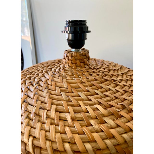Coastal Made Goods Radcliff Woven Rattan Table Lamps, a Pair For Sale - Image 3 of 4