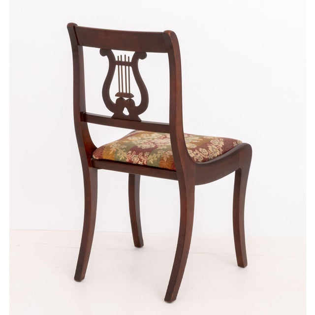 Brown Duncan Phyfe Style Lyre Back Mahogany Side Chair For Sale - Image 8 of 8