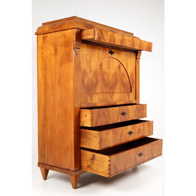 Biedermeier Secretaire Desk in Cherrywood, 1840 For Sale - Image 14 of 18
