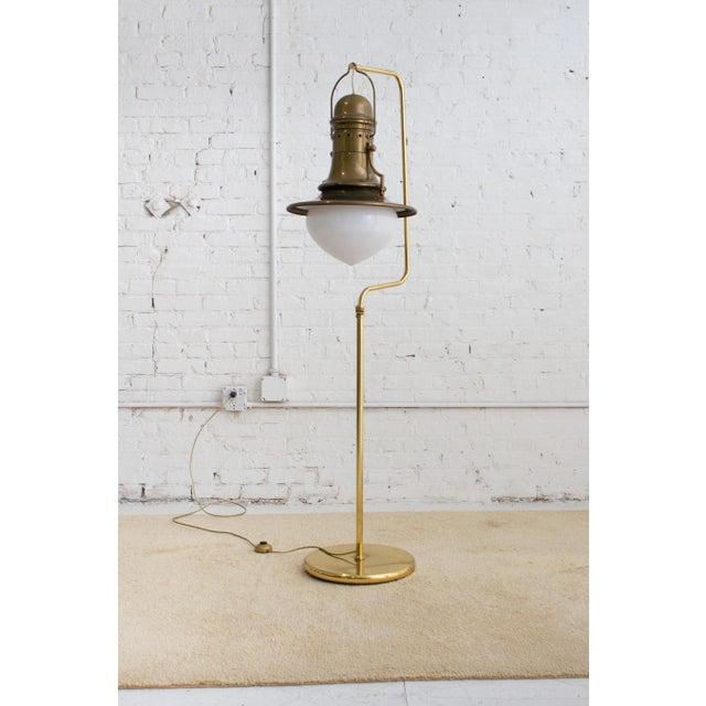 Mid-Century Modern Italian Lantern Style Brass Floor Lamp For Sale - Image 3 of 12
