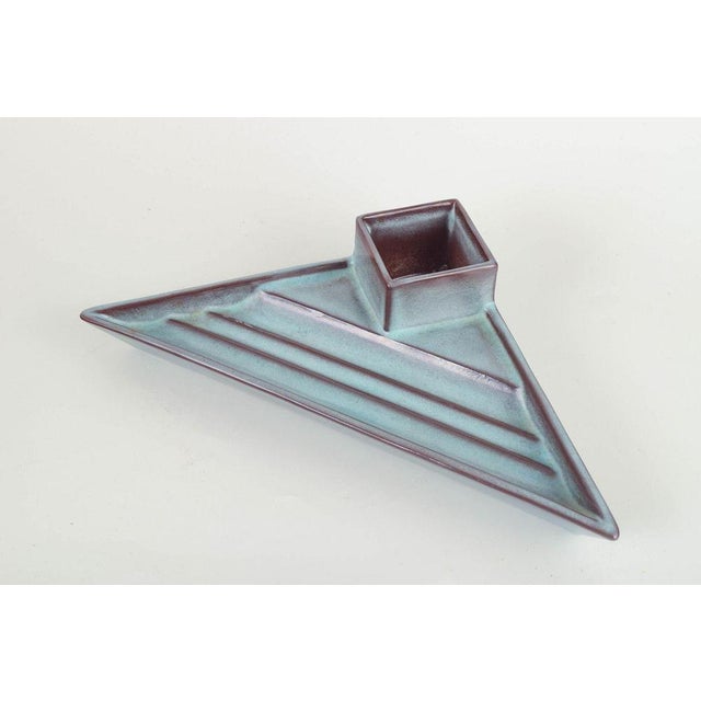 Ewald Dahlskog for Bo Fajans Pen tray “Lava”, 1940s. Rare Art Deco pen tray in glazed faience with geometric,...