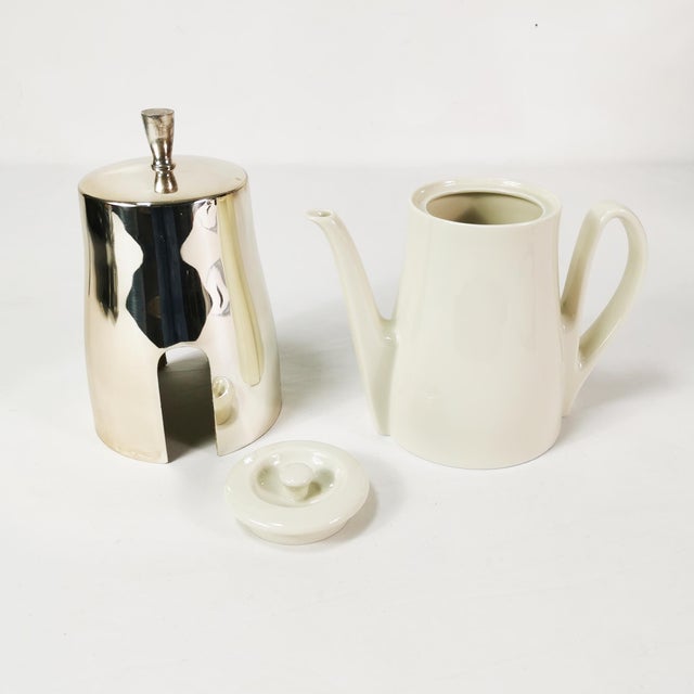 Metal Art Deco Jug with Warmer, Germany, 1950s For Sale - Image 7 of 14