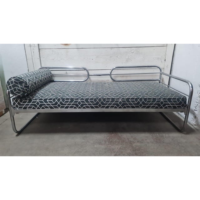 Gray Vintage Tubular Chrome Sofa For Sale - Image 8 of 8