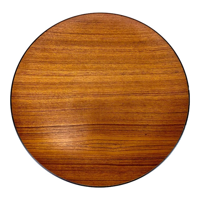 Mid Century Modern Teak & Black Lacquer Charger, Japan For Sale