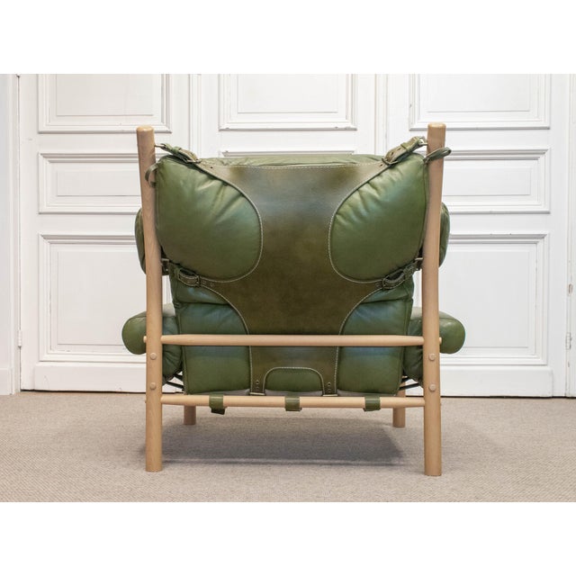 Brutalist Set of Inca Lounge Chair and Ottoman by Arne Norell for Norell AB, Sweden, 1970s For Sale - Image 3 of 12