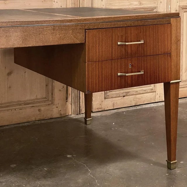 Mid-Century Mahogany Desk With Armchair by De Coene of Courtrai - Set of 2 For Sale In Dallas - Image 6 of 13