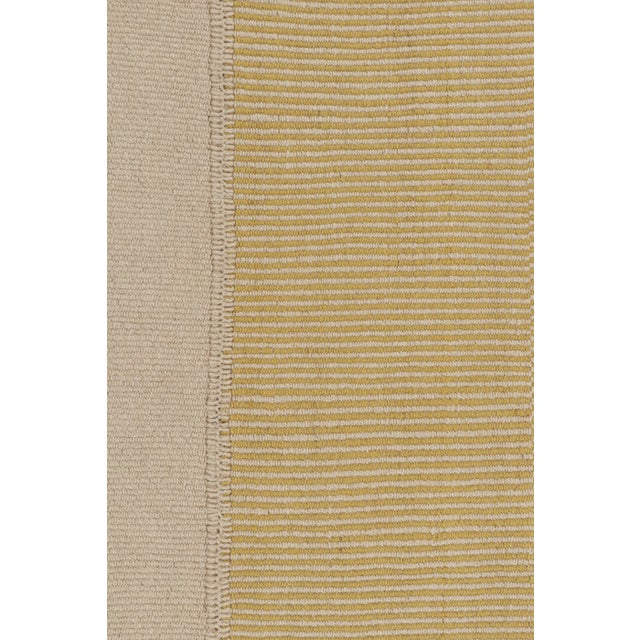 2010s Rug & Kilim’s Contemporary Kilim in Beige and Gold Stripes For Sale - Image 5 of 7