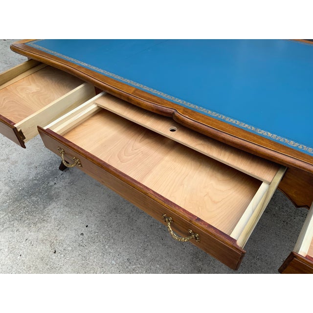 Animal Skin Large French Leather Top Desk For Sale - Image 7 of 8