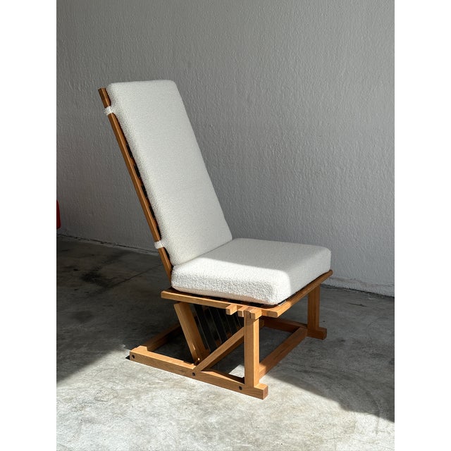 Brown Brutalist Reclining Fabric Lounge Chair, 1960s For Sale - Image 8 of 13