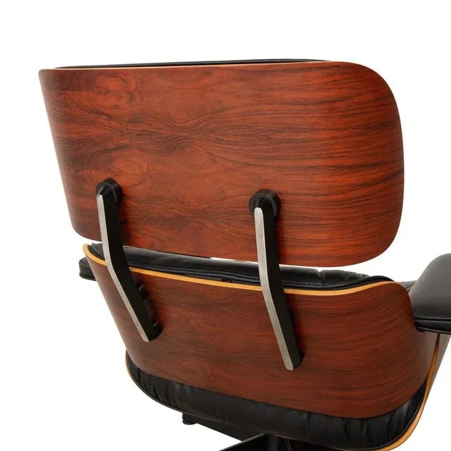 Black Leather and Wood Lounge Chair by Charles & Ray Eames for Vitra For Sale - Image 8 of 18