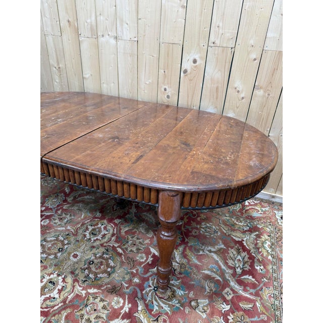 19th Century Louis-Philippe Wood Two Parts Oval Table For Sale - Image 5 of 6