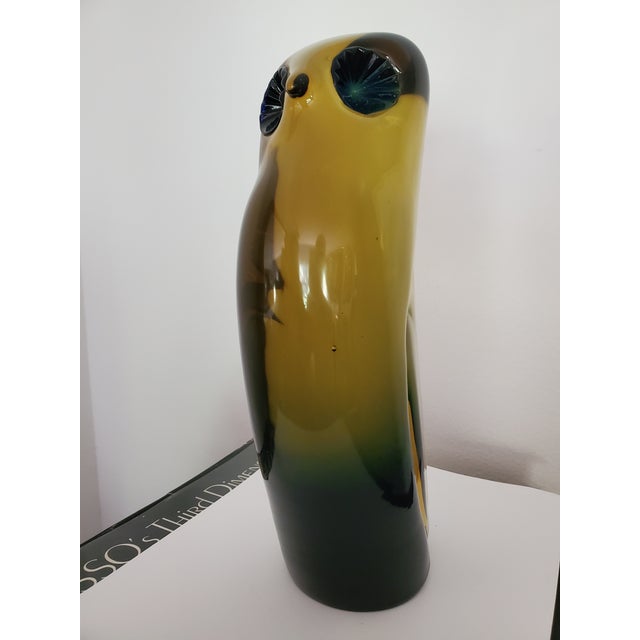 A magnificent vintage original Italian murano style ( partial label shows made in Italy from the 1950's/60's) owl art...
