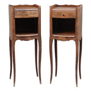 1960s Pair of French Louis XV Style Tiny Side Tables Nightstands For Sale