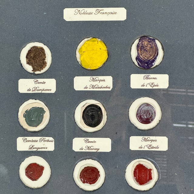 Set of 4 19th Century Collection of French Nobility Wax Seals With Identified Names For Sale - Image 11 of 18