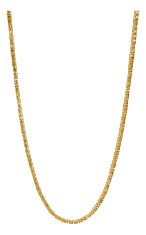 10k Yellow Gold Yellow Diamond Tennis Chain Necklace