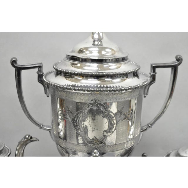 Early 20th Century Antique Reed & Barton 1929 English Regency Silver Plated Samovar Tea Set - 4 PCS For Sale - Image 5 of 18