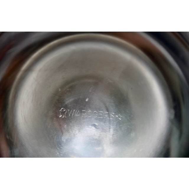 Silver Vintage Wm Rogers Silverplate Compote — Footed Pedestal Candy Dish With Rope Gadroon Rim For Sale - Image 8 of 8