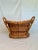 Cabin Arts & Crafts Wicker Bentwood Beaded Double Handle Basket For Sale - Image 3 of 12